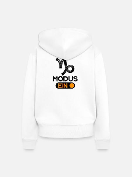 Tierkreis Statement Steinbock Astrologie Horoskop - Frauen Premium Bio Zip Hoodie - Weiß