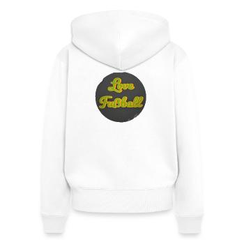 L’amour du football rétro - Sweat à capuche zippé Premium bio Femme - blanc - Dos - AI Model Female 172 light (172cm)