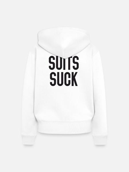 Anzüge saugen - Frauen Premium Bio Zip Hoodie - Weiß