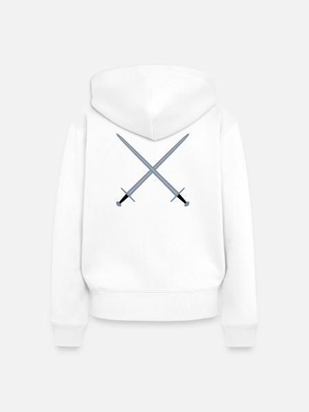 Gekreuzte Schwerter. - Frauen Premium Bio Zip Hoodie - Weiß