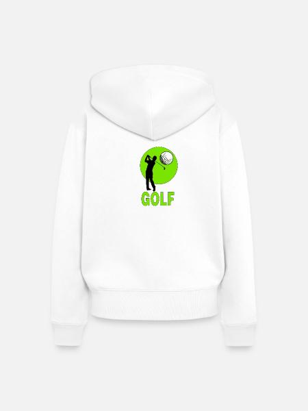 Golf - Frauen Premium Bio Zip Hoodie - Weiß