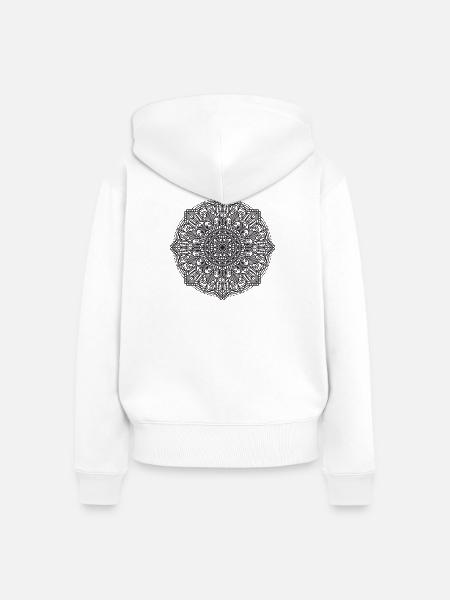 Mandala - Frauen Premium Bio Zip Hoodie - Weiß