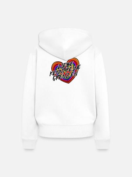 Lgbt Gleichgeschlechtliche Ehe Statement Herz - Frauen Premium Bio Zip Hoodie - Weiß