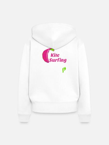 Kitesurfen - Frauen Premium Bio Zip Hoodie - Weiß