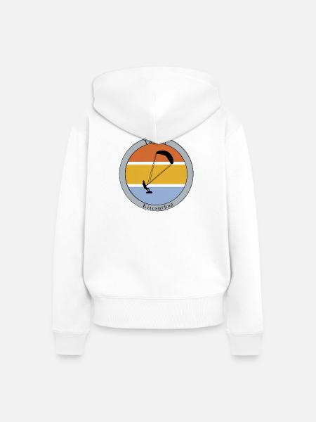 Kitesurfing Taria Logo - Frauen Premium Bio Zip Hoodie - Weiß