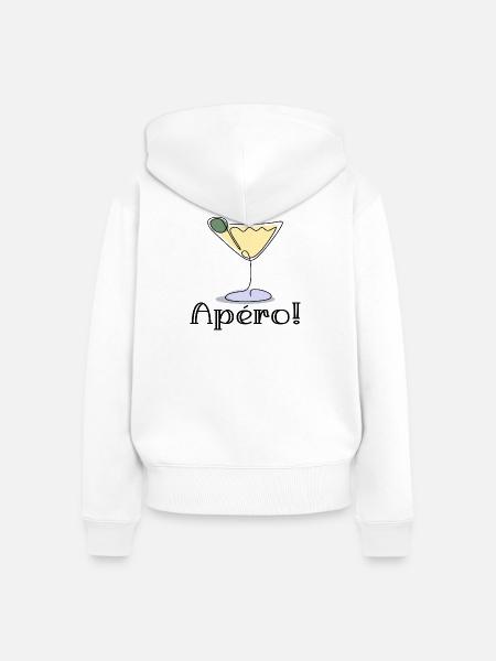 Aperitif - Cocktail - DRINK - Frauen Premium Bio Zip Hoodie - Weiß