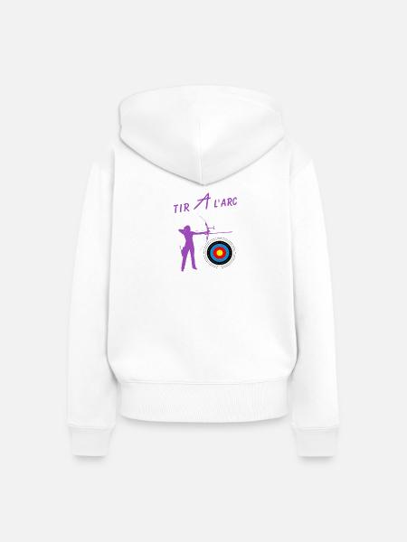 Bogenschießen - Frauen Premium Bio Zip Hoodie - Weiß