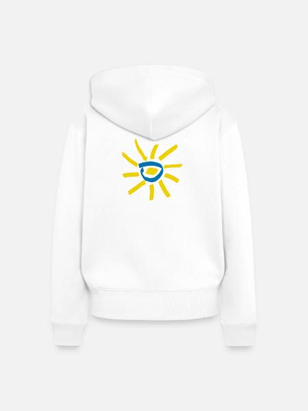 Sonnenblume2 - Frauen Premium Bio Zip Hoodie - Weiß