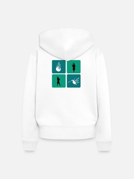 Dudelsack Design - Frauen Premium Bio Zip Hoodie - Weiß