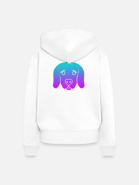 Hund (Verlauf) - Frauen Premium Bio Zip Hoodie - Weiß