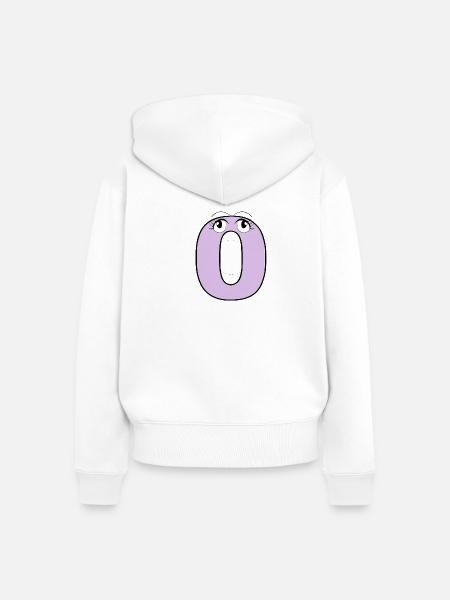 O - Frauen Premium Bio Zip Hoodie - Weiß