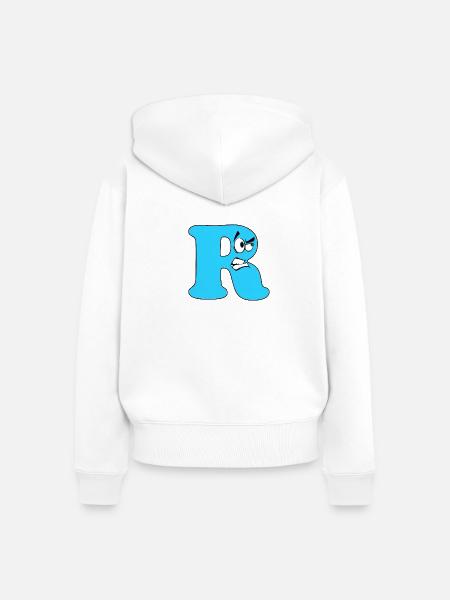 R - Frauen Premium Bio Zip Hoodie - Weiß