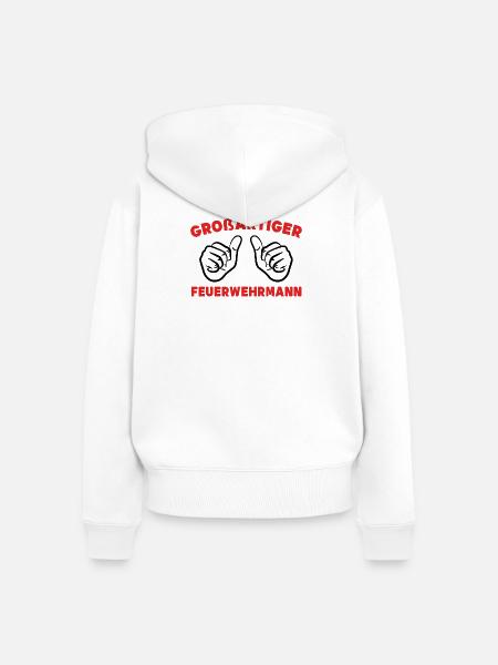 Feuerwehrmann Statement Feuerwehr Lebensretter - Frauen Premium Bio Zip Hoodie - Weiß