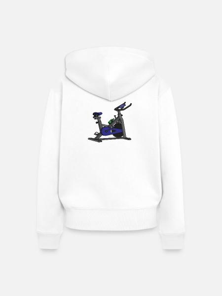 Blue Spin Fahrrad - Frauen Premium Bio Zip Hoodie - Weiß