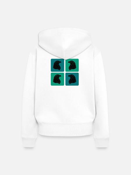 Adler Design - Frauen Premium Bio Zip Hoodie - Weiß