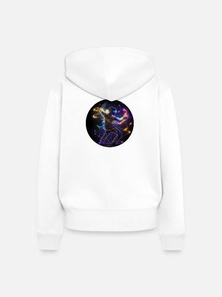 Dance Halluzination Techno - Frauen Premium Bio Zip Hoodie - Weiß