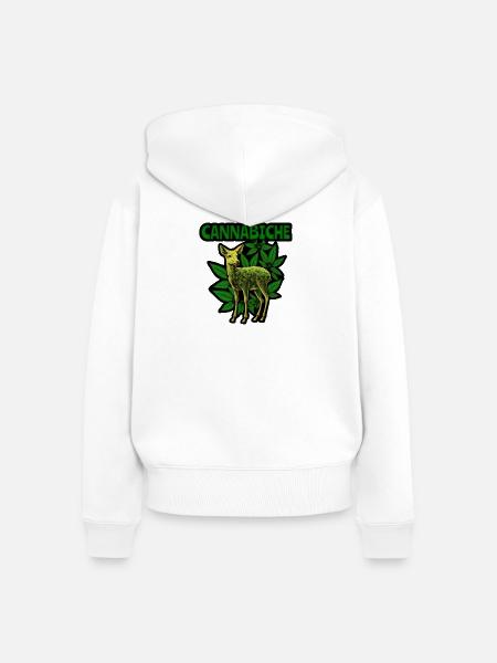 Cannabiche 02 - Frauen Premium Bio Zip Hoodie - Weiß