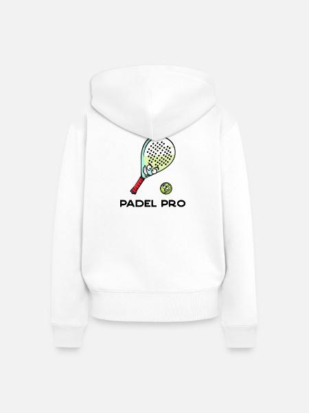 Rückschlag Statement Schläger Ball Statement Padel - Frauen Premium Bio Zip Hoodie - Weiß