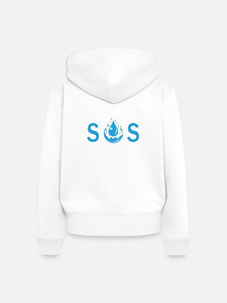 S.O.S - Frauen Premium Bio Zip Hoodie - Weiß