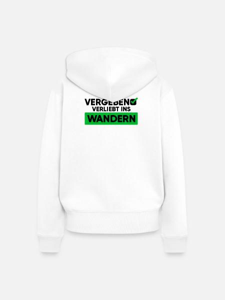 Wandern Wanderung Statement Wanderer Bergwanderung - Frauen Premium Bio Zip Hoodie - Weiß