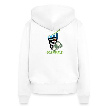 Buchhalter - Frauen Premium Bio Zip Hoodie - Weiß - Hinten - AI Model Female 172 light (172cm)