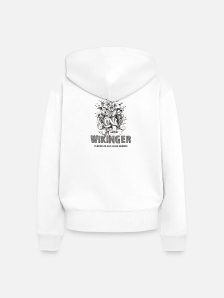 Wikinger Design - Frauen Premium Bio Zip Hoodie - Weiß