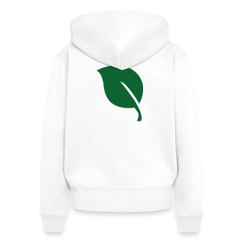 Feuille feuille - Sweat à capuche zippé Premium bio Femme - blanc - Dos - AI Model Female 172 light (172cm)