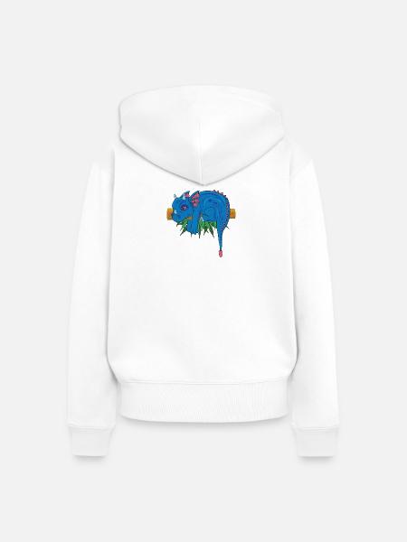 Zauberhaftes Drachenabenteuer - Frauen Premium Bio Zip Hoodie - Weiß