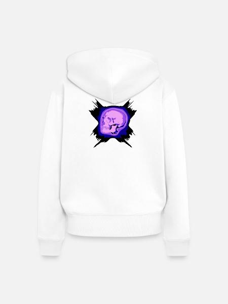 X Schädel - Frauen Premium Bio Zip Hoodie - Weiß