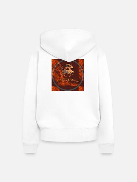 Schütze - Frauen Premium Bio Zip Hoodie - Weiß