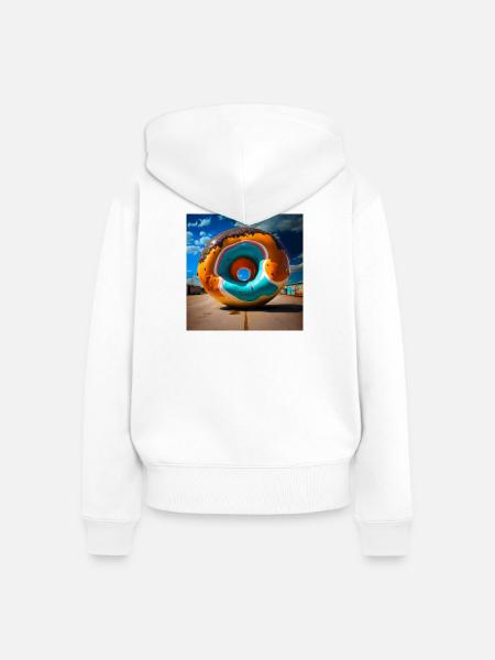 Mega Donut 01 - Frauen Premium Bio Zip Hoodie - Weiß