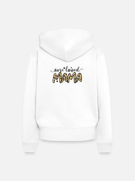 Eine geliebte Mama - Frauen Premium Bio Zip Hoodie - Weiß