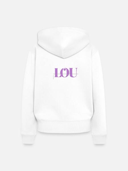 Lou - Frauen Premium Bio Zip Hoodie - Weiß