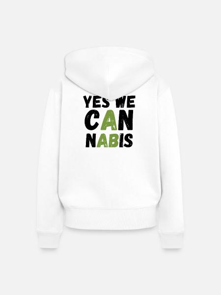 Yes We Cannabis! - Frauen Premium Bio Zip Hoodie - Weiß