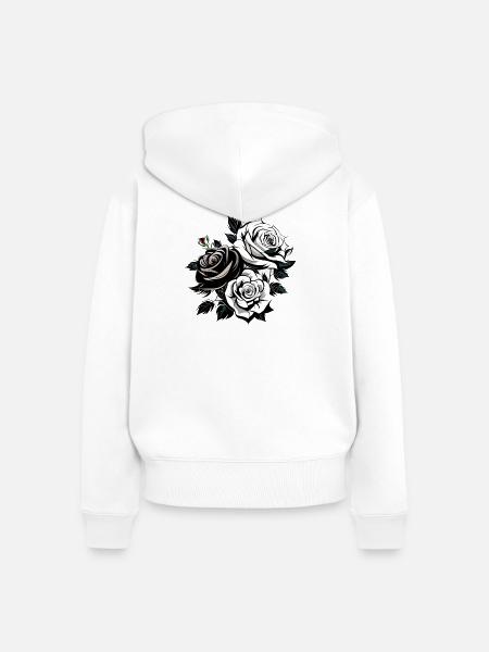 Rosenstrauss Minimalistic Style - Frauen Premium Bio Zip Hoodie - Weiß