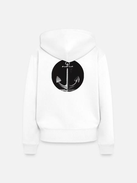 Anker grau - Frauen Premium Bio Zip Hoodie - Weiß