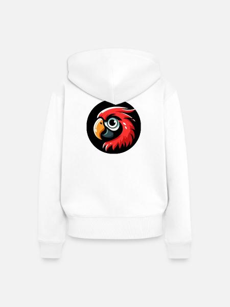 Papagei Kopf im Comic Stil - Frauen Premium Bio Zip Hoodie - Weiß