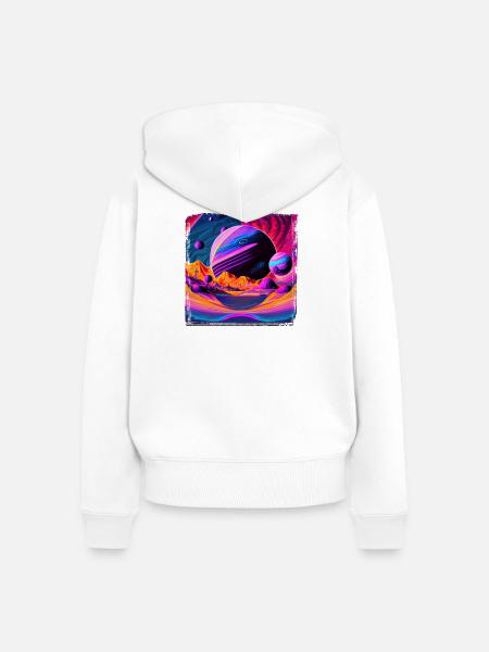 Neonplanet Landschaft - Frauen Premium Bio Zip Hoodie - Weiß