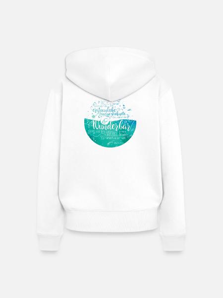 Wunderbar sind deine Werke - Psalm 139 - Frauen Premium Bio Zip Hoodie - Weiß