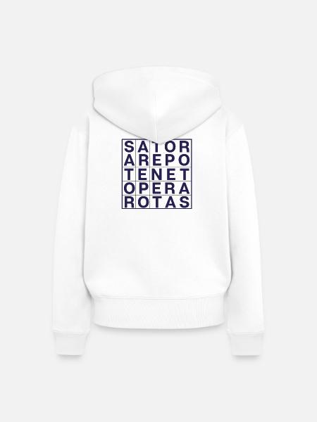 Sator-Rotas - Frauen Premium Bio Zip Hoodie - Weiß