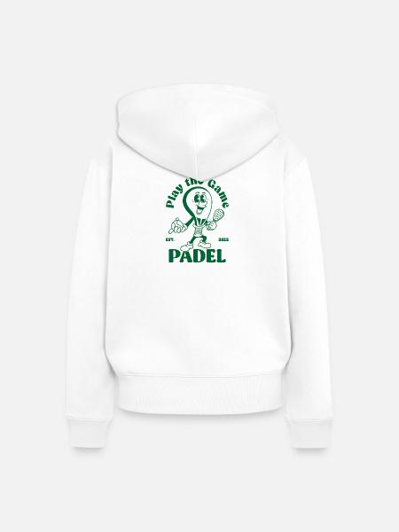 Spielen Sie das Spiel Padelshirt - Frauen Premium Bio Zip Hoodie - Weiß