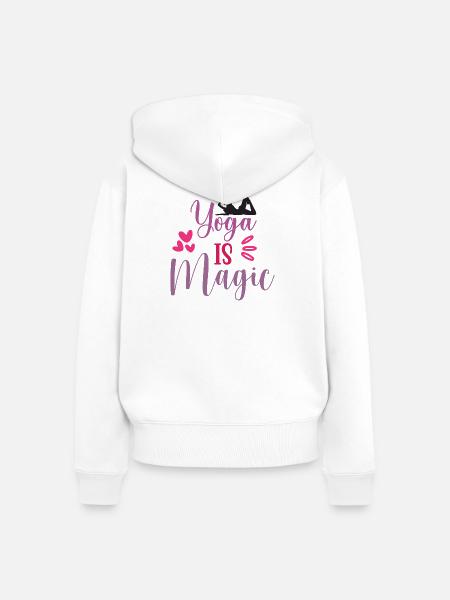 Yoga ist Magie - Frauen Premium Bio Zip Hoodie - Weiß