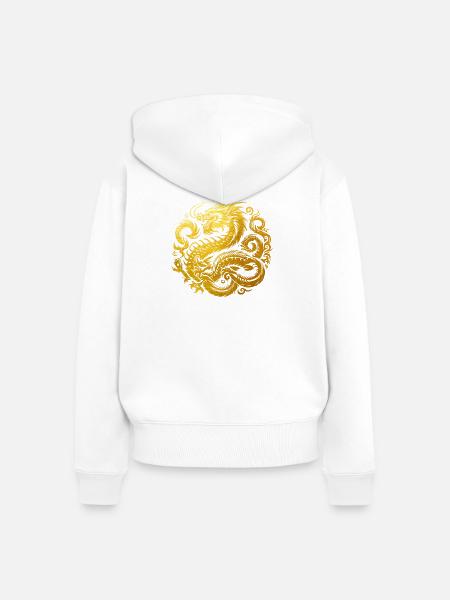 Chinesisches Drachen-Tattoo - Frauen Premium Bio Zip Hoodie - Weiß