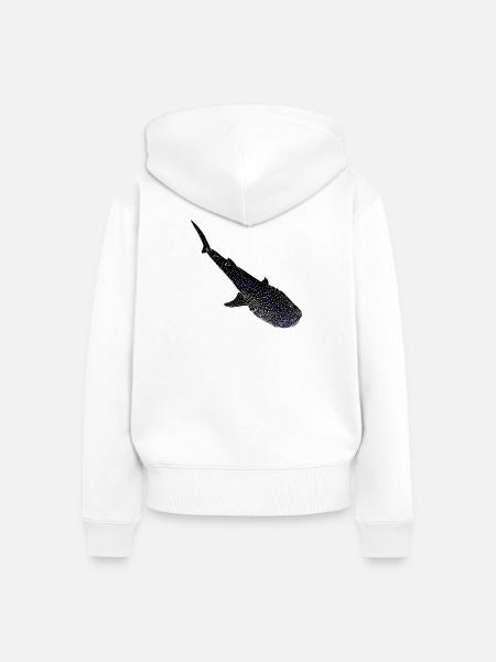 Walhai Leuchtende Silhouette - Frauen Premium Bio Zip Hoodie - Weiß