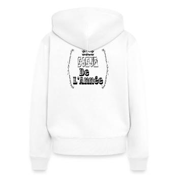 Elue Sœur Année Frangine - Sweat à capuche zippé Premium bio Femme - blanc - Dos - AI Model Female 172 light (172cm)