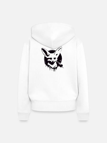Fennek - Frauen Premium Bio Zip Hoodie - Weiß