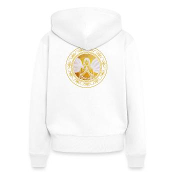 LiebesEngel - Sonja Ariel von Staden - Frauen Premium Bio Zip Hoodie - Weiß - Hinten - AI Model Female 172 light (172cm)