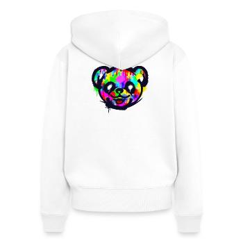 Dessin Illustration Kun’s Graffiti Wildstyle - Sweat à capuche zippé Premium bio Femme - blanc - Dos - AI Model Female 172 light (172cm)