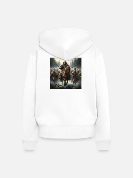 Krieger kantabrischer Stämme - Frauen Premium Bio Zip Hoodie - Weiß