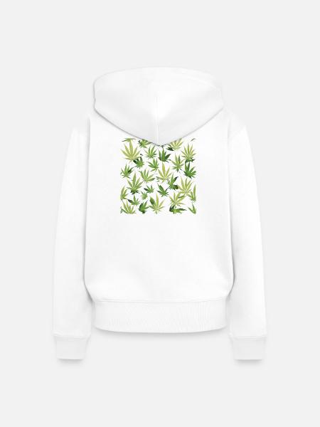 Cannabis 2 - Frauen Premium Bio Zip Hoodie - Weiß